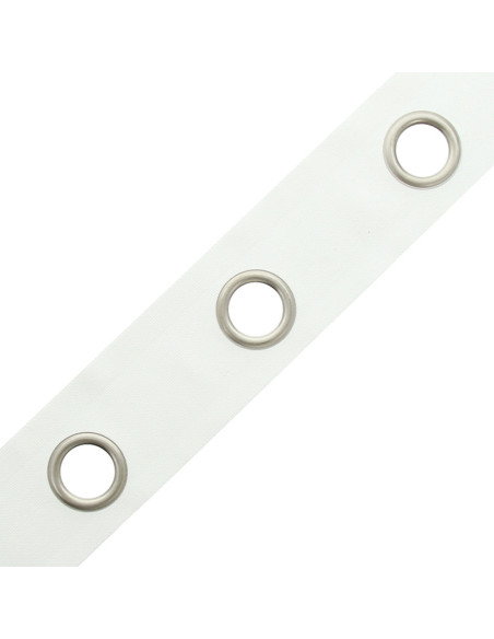 Matte silver eyelet tape - White