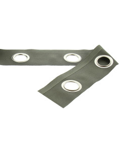Matte silver eyelet band - Khaki gray