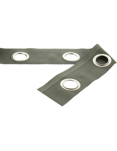 Matte silver eyelet band - Khaki gray