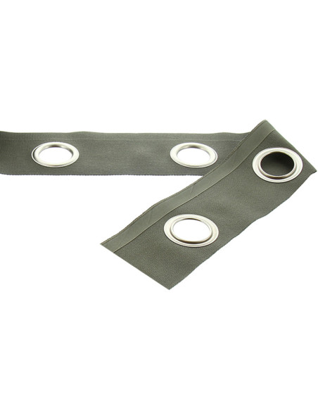 Matte silver eyelet band - Khaki gray