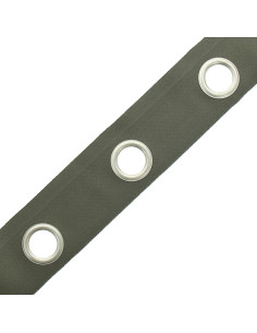 Matte silver eyelet band - Khaki gray 2