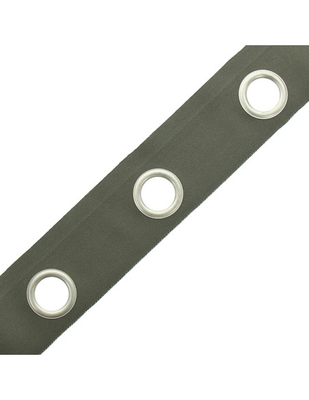 Matte silver eyelet band - Khaki gray