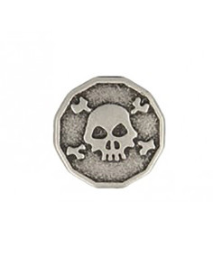 Metal skull button - Silver 2