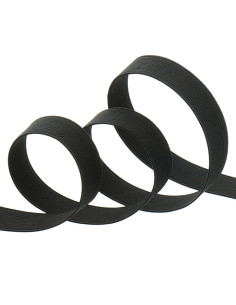 Black ribbed elastic