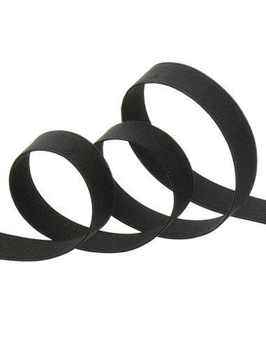 Black ribbed elastic