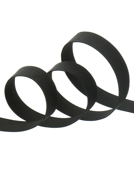 Black ribbed elastic