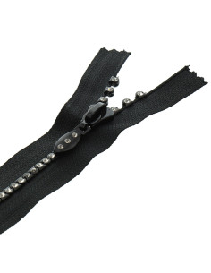 Non-separable zipper - Black rhinestones 2