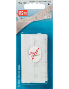 Bra extender - 75 mm - 4 hooks - White
