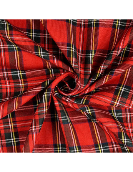 Scottish tartan fabric - Red