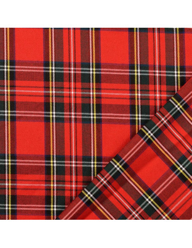 Scottish tartan fabric - Red