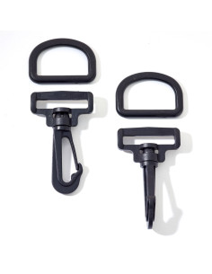 Set of 40 mm black plastic carabiners 2