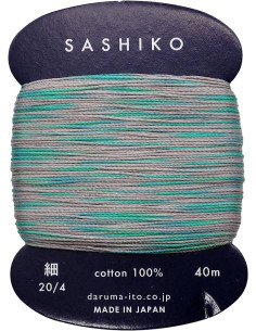 Daruma Kasuri multicolor sashiko thread, 2 colors, 40 m 2