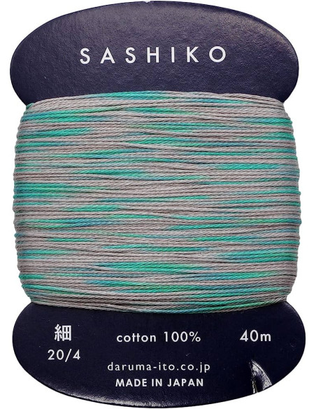 Daruma Kasuri multicolor sashiko thread 2 colors 40 m