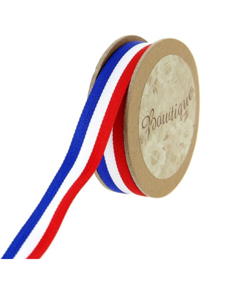 Tricolor grosgrain ribbon - 15 mm x 5 m