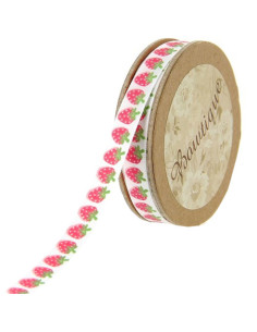 Strawberry satin ribbon - 10 mm x 5 m