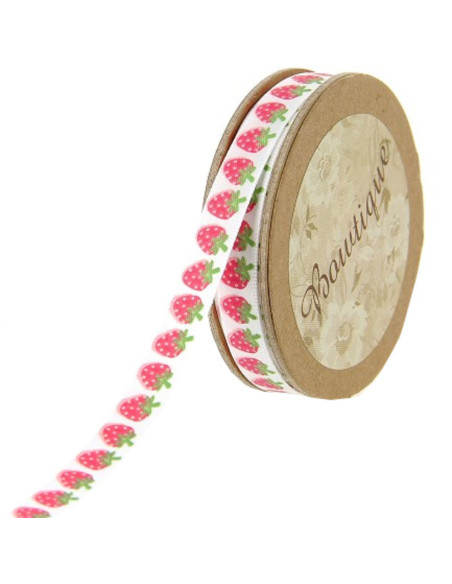 Strawberry satin ribbon - 10 mm x 5 m