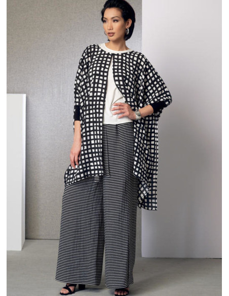 Poncho, top, shorts, and pants pattern - Vogue 9191