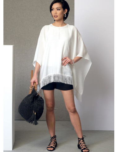 Poncho, top, shorts, and pants pattern - Vogue 9191