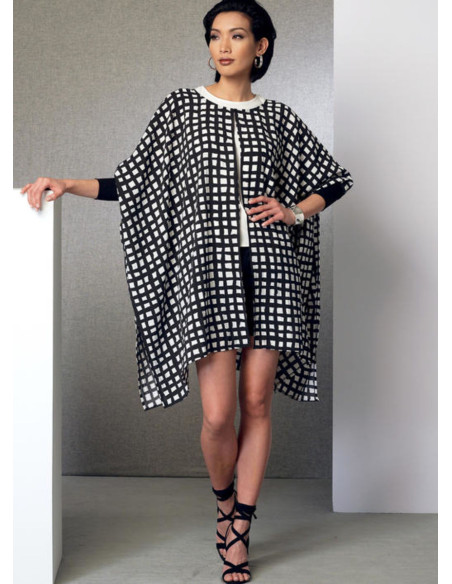 Poncho, top, shorts, and pants pattern - Vogue 9191