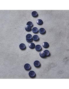 Rounded edge corozo button - Lapis blue 2