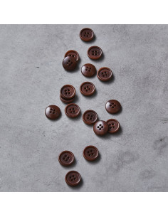Rounded edge corozo button - Pecan nut 2