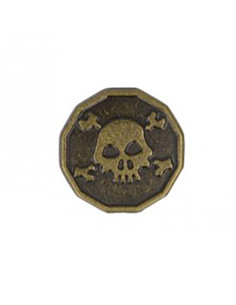 Metal skull button - Bronze 2