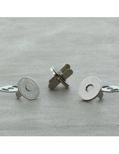 Pack of 2 magnetic clasps 18 mm - Light silver