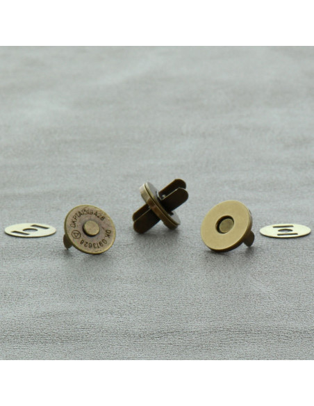 Pack of 2 magnetic clasps 14 mm - Bronze