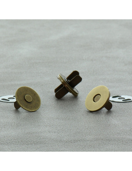 Pack of 2 magnetic clasps 18 mm - Bronze