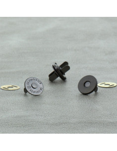 Pack of 2 magnetic clasps 14 mm - Dark silver