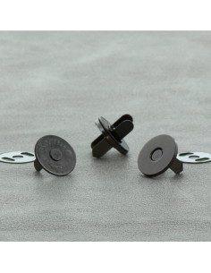 Pack of 2 magnetic clasps 18 mm - Dark silver