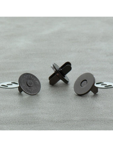 Pack of 2 magnetic clasps 18 mm - Dark silver