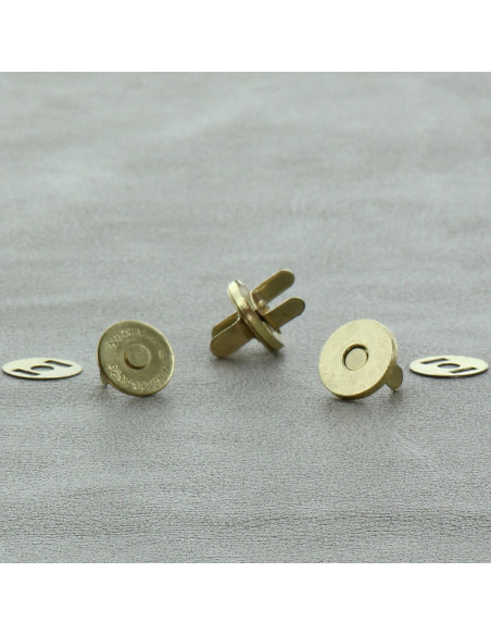 Pack of 2 magnetic clasps 14 mm - Gold