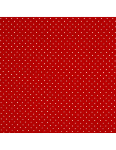 Polka dot cotton fabric - Red and white