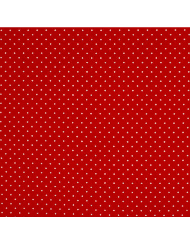 Polka dot cotton fabric - Red and white