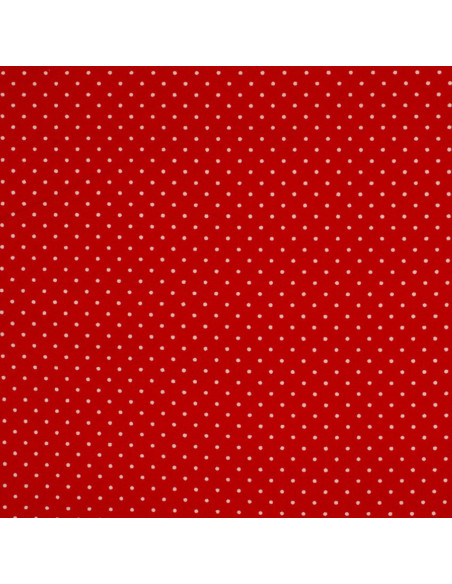 Polka dot cotton fabric - Red and white