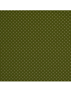 Cotton fabric with small polka dots - Khaki and white