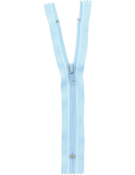 Non-separable knit zipper - Azure blue