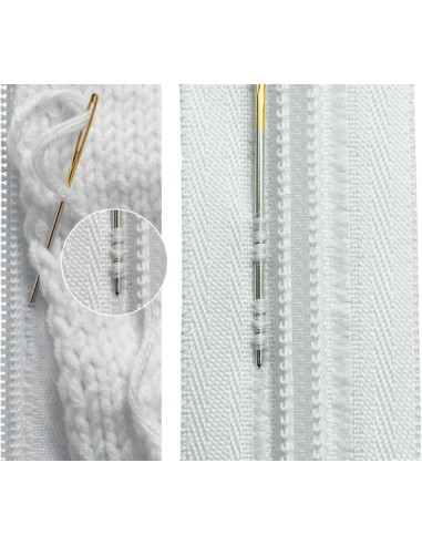 Non-separable knit zipper - Azure blue