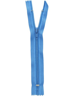 Non-separable knit zipper - Florida blue