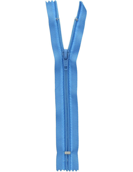 Non-separable knit zipper - Florida blue
