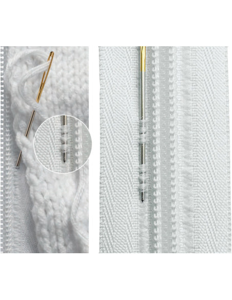 Non-separable knit zipper - Florida blue