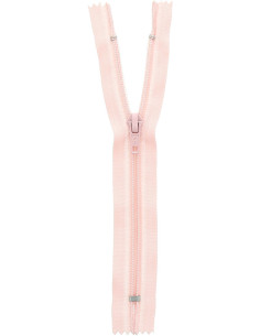 Non-separable knit zipper - Pink