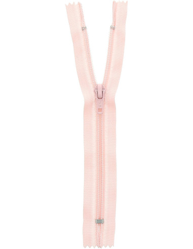 Non-separable knit zipper - Pink