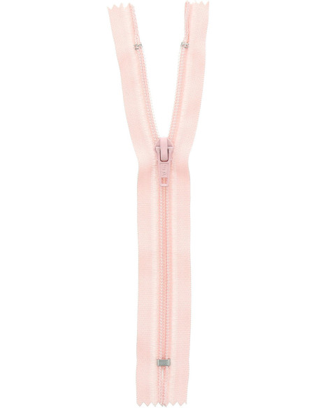 Non-separable knit zipper - Pink