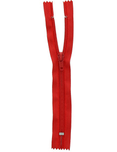 Non-separable knit zipper - Vermilion red