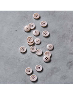 Round-edged corozo button - Powder pink 2