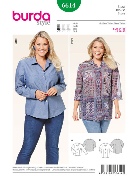 Blouse Pattern - Burda 6614