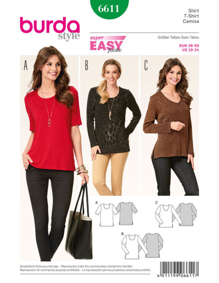 T-shirt pattern - Burda 6611
