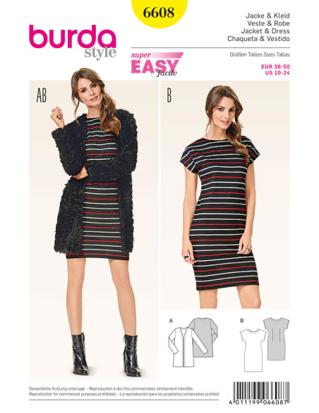 Jacket & Dress Pattern - Burda 6608